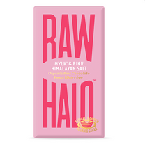 Load image into Gallery viewer, Raw Halo Mylk &amp; Pink Salt Vegan Chocolate - 70g

