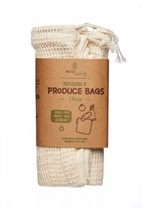 Load image into Gallery viewer, Organic Reusable Produce Bags &amp; Bread Bag - 3 Pack
