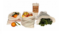 Load image into Gallery viewer, Organic Reusable Produce Bags &amp; Bread Bag - 3 Pack
