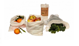 Organic Reusable Produce Bags & Bread Bag - 3 Pack