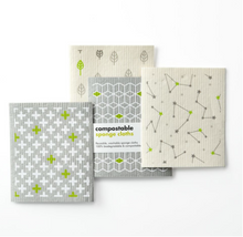 Load image into Gallery viewer, Compostable Cleaning Sponge Cloths - 4 Pack
