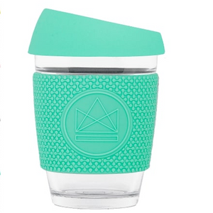 Reusable Glass Coffee Cup - 12oz - Different colours available