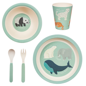 Endangered Animal Bamboo Tableware Set - Sass & Belle