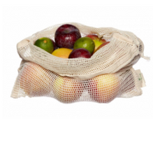 Load image into Gallery viewer, Organic Reusable Produce Bags &amp; Bread Bag - 3 Pack
