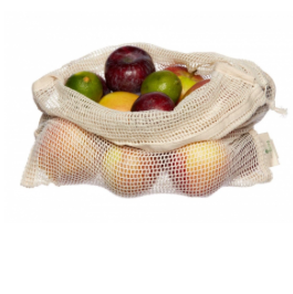 Organic Reusable Produce Bags & Bread Bag - 3 Pack