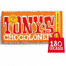 Load image into Gallery viewer, Tony&#39;s Chocolonely - Milk Chocolate Caramel Sea Salt 180g
