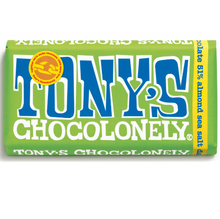 Load image into Gallery viewer, Tony&#39;s Chocolonely - Dark Almond Sea Salt 180g - Vegan
