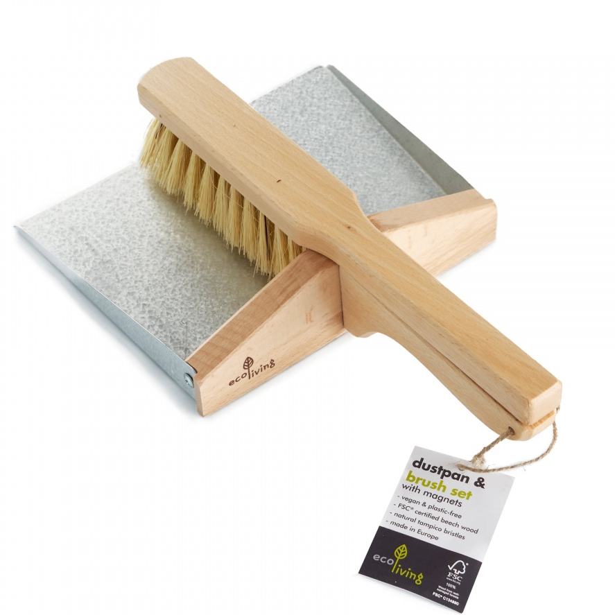 Dustpan and Brush Set - with Magnets (100% FSC Certified) - Eco Living